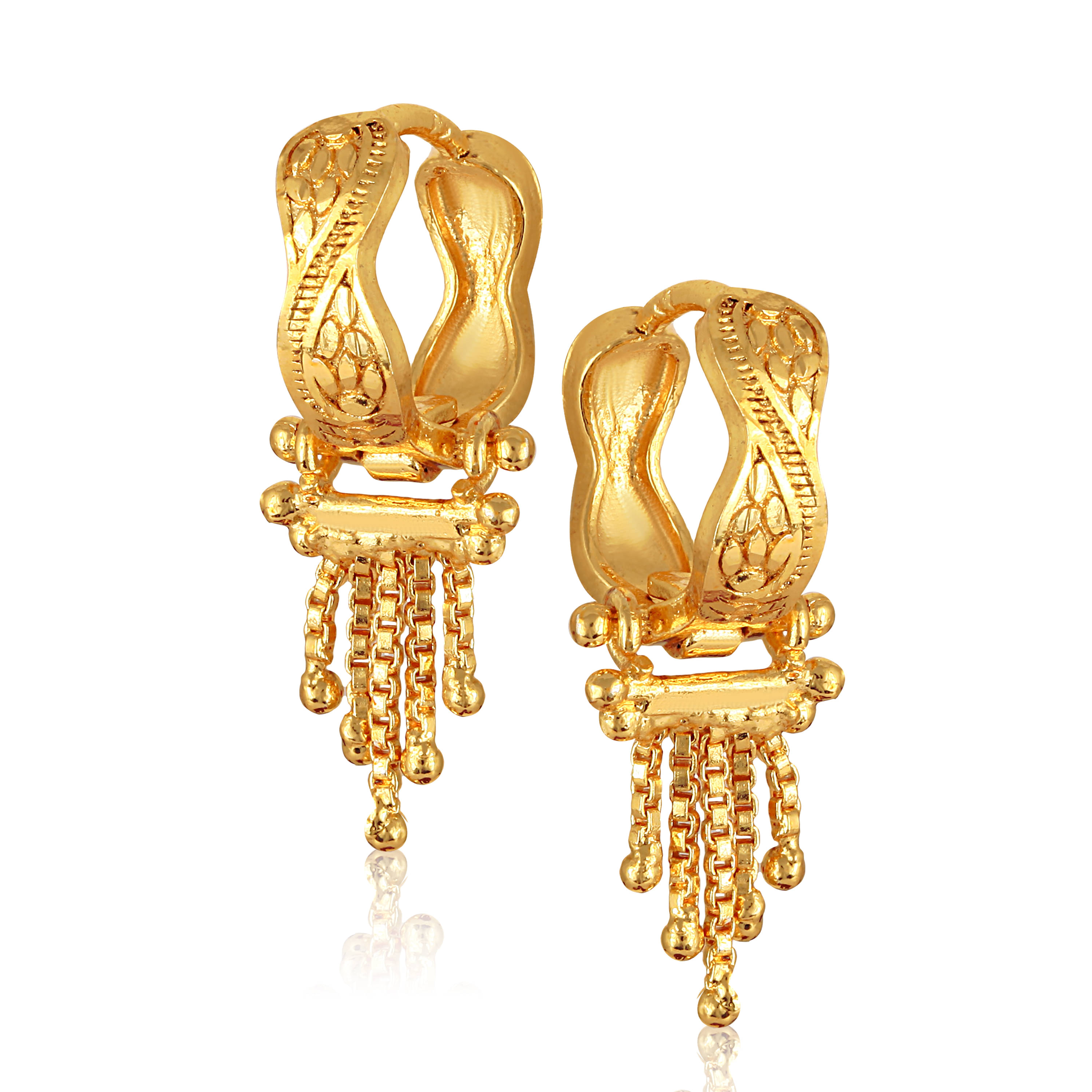     			Vighnaharta Golden Clip-Ons Earrings ( Pack of 1 )