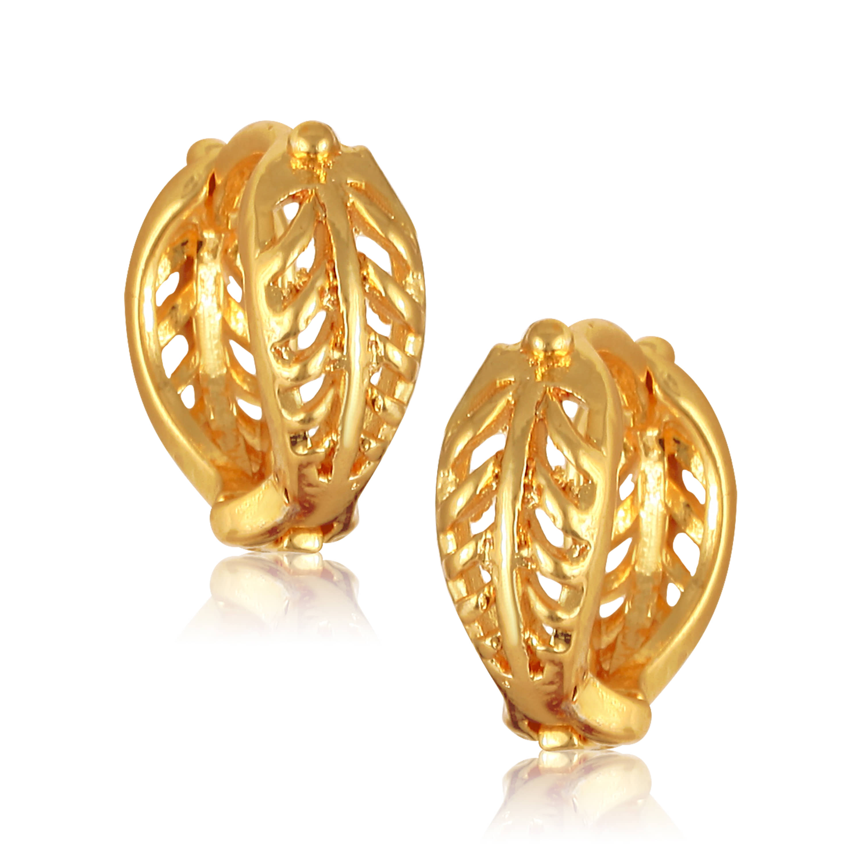 Vighnaharta Golden Clip-Ons Earrings ( Pack of 1 ) - Earrings | Buy online on ZillyBuy