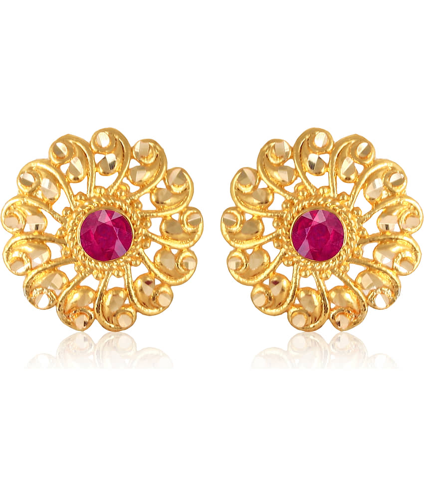 Vighnaharta Golden Stud Earrings ( Pack of 1 ) - Earrings | Buy online on ZillyBuy