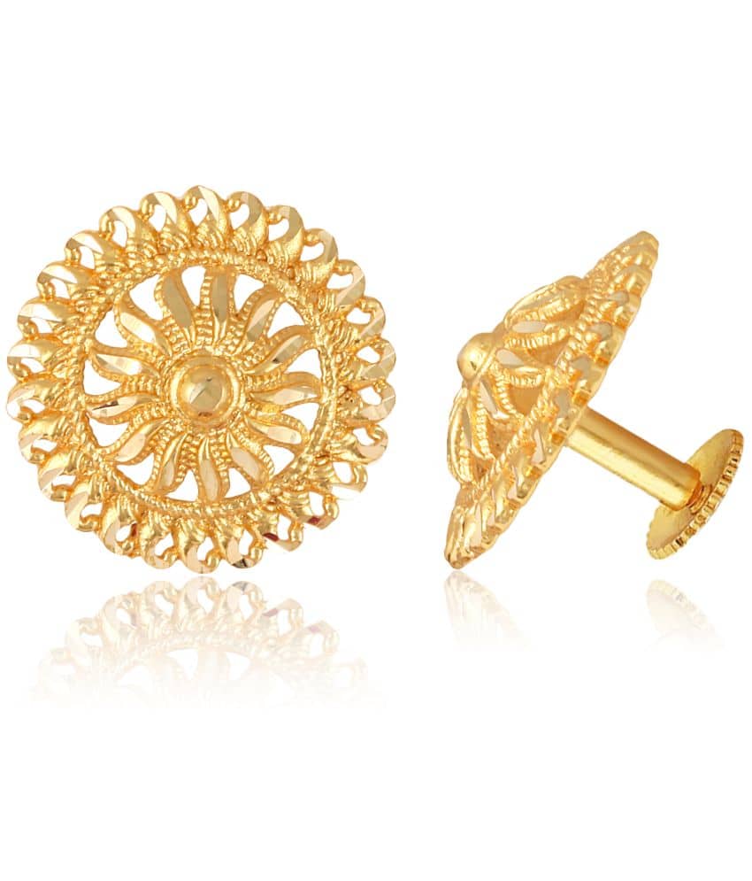 Vighnaharta Golden Stud Earrings ( Pack of 1 ) - Earrings | Buy online on ZillyBuy