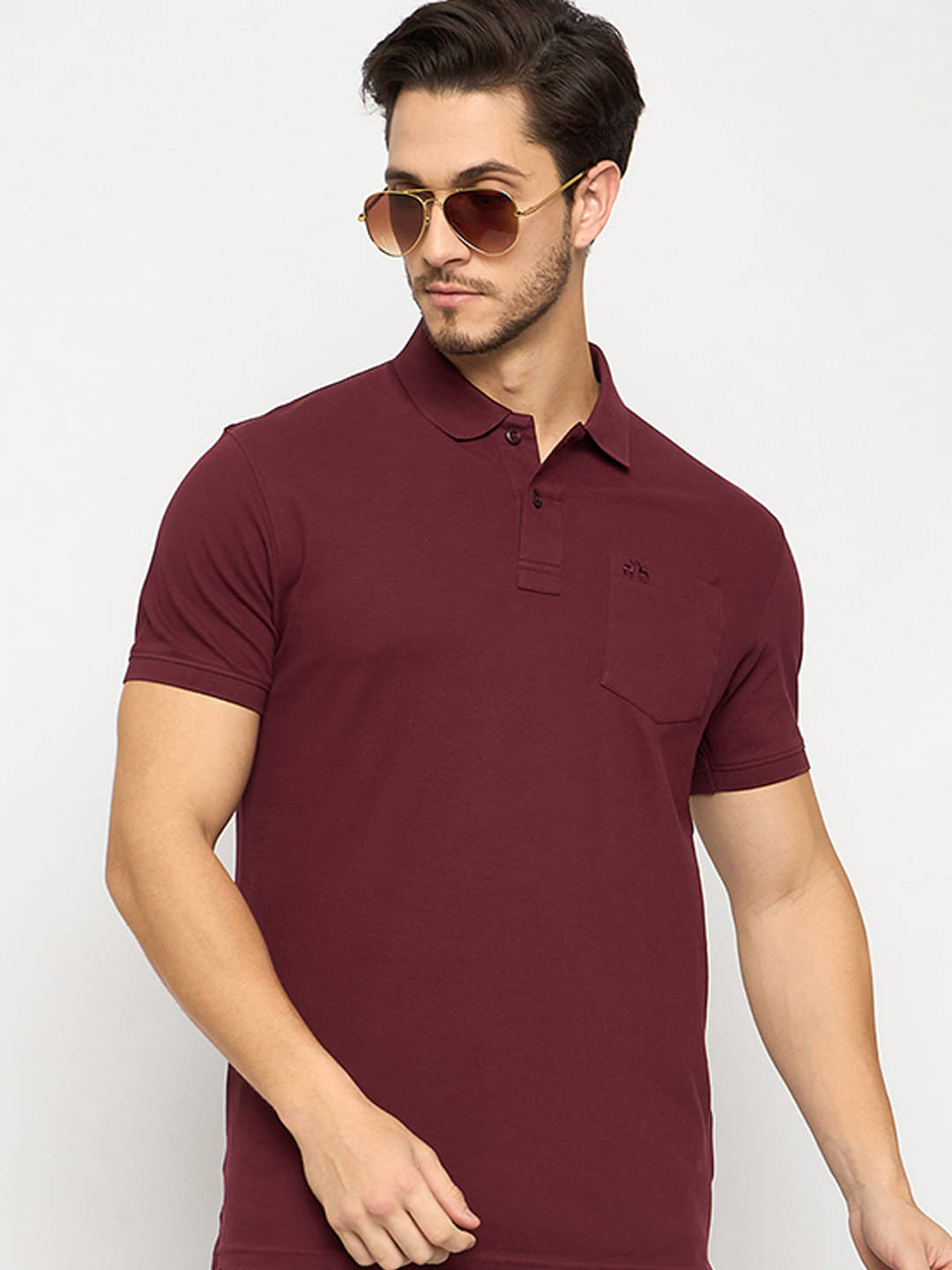 98 Degree North Pack of 1 Cotton Regular Fit Solid Half Sleeves Men's Polo T Shirt ( Burgundy )     			98 Degree North Pack of 1 Cotton Regular Fit Solid Half Sleeves Men's Polo T Shirt ( Burgundy )