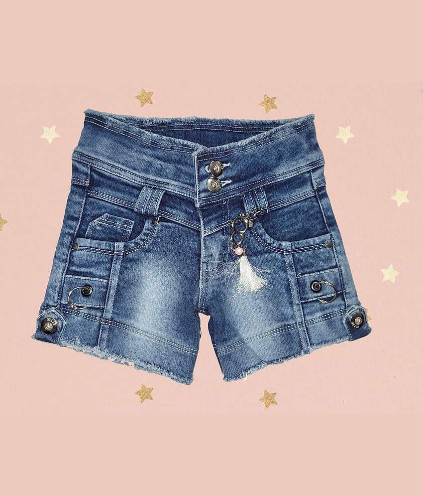 Arshia Fashions Pack of 1 Girls Denim Hot Pants ( Blue ) - Shorts | Buy online on ZillyBuy