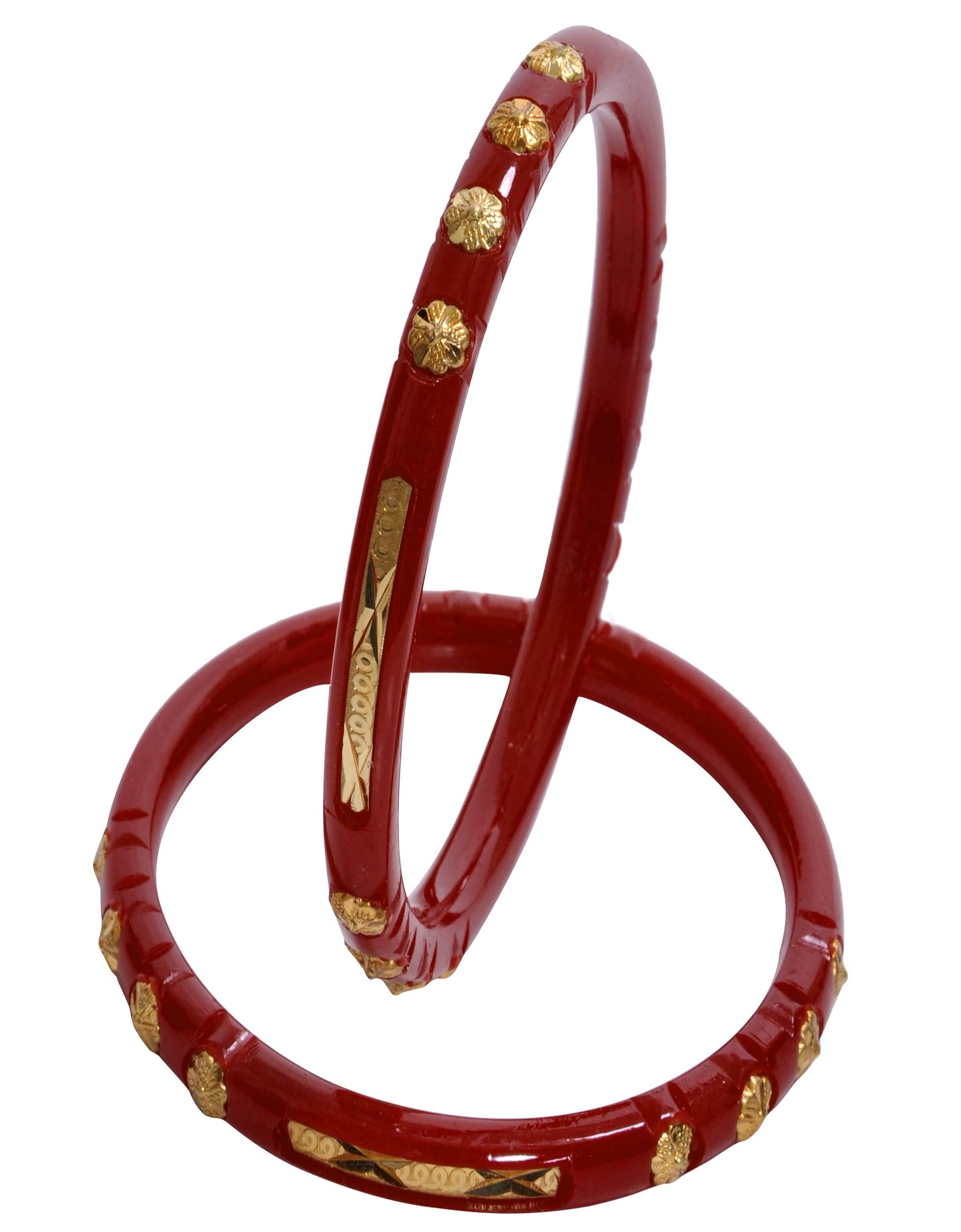     			Bovzen Red Bangle Set ( Pack of 1 )
