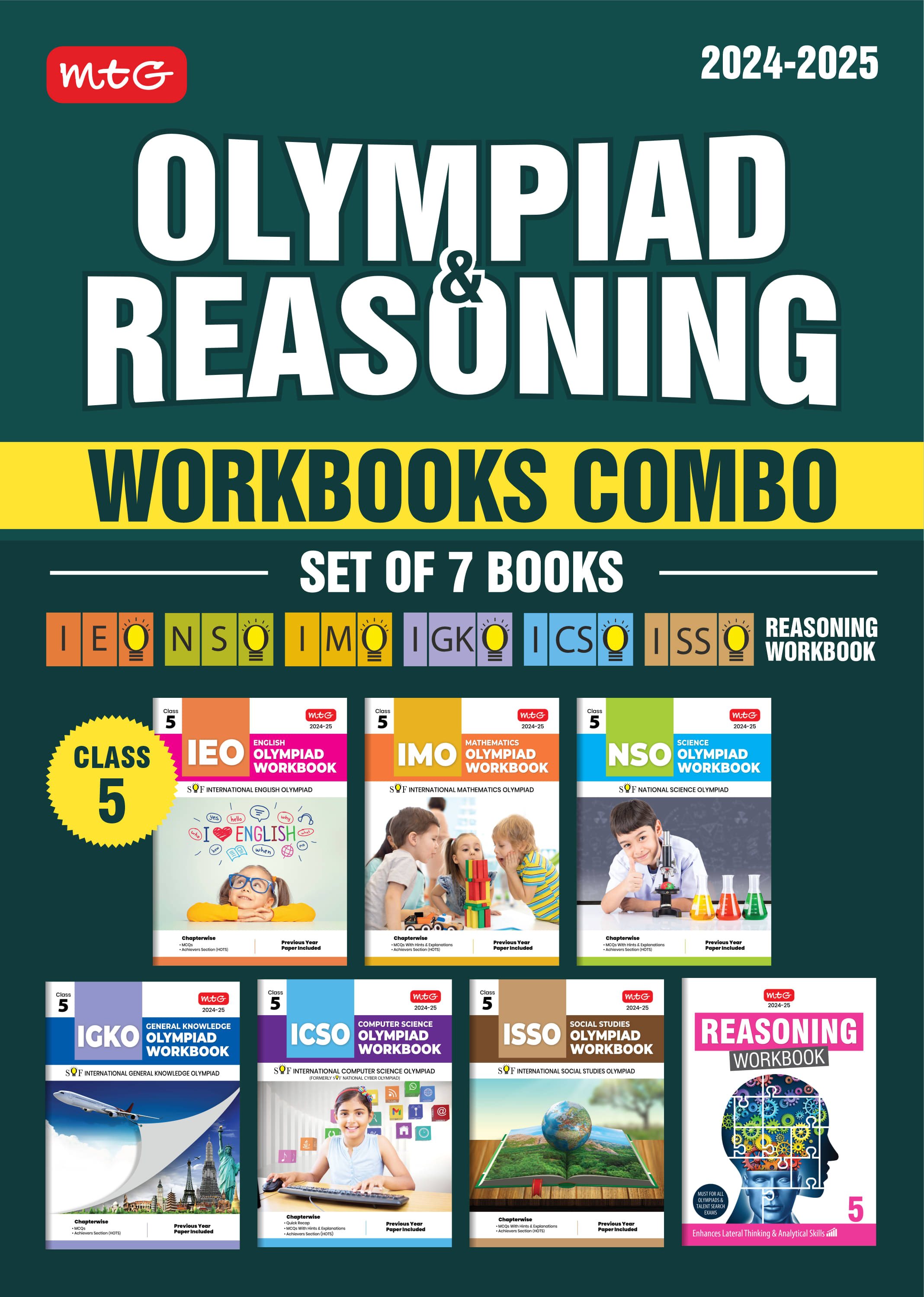     			Class 5: Work Book and Reasoning Book Combo for NSO-IMO-IEO-ICSO-IGKO-ISSO