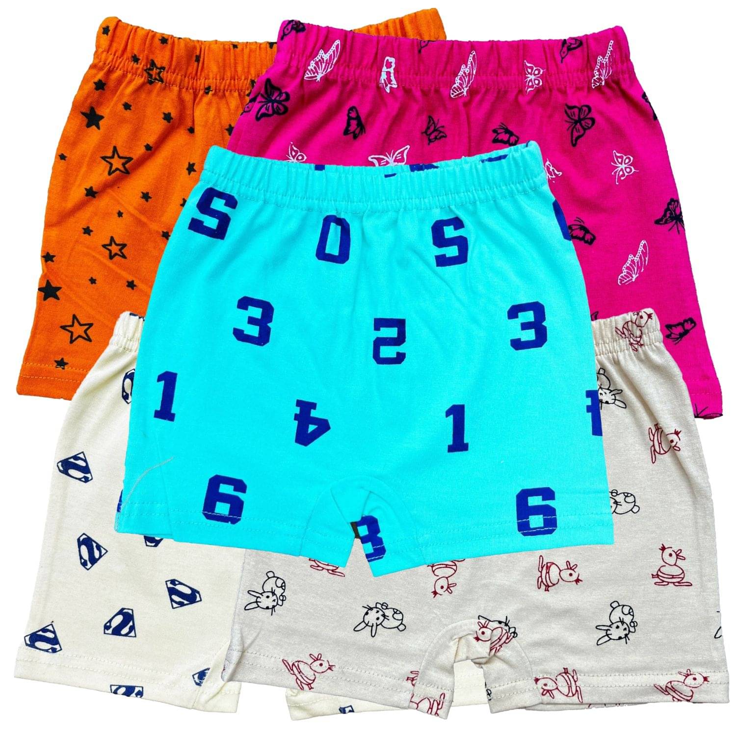     			Diaz Pack of 5 Cotton Bloomers For Girls ( Multicolor )