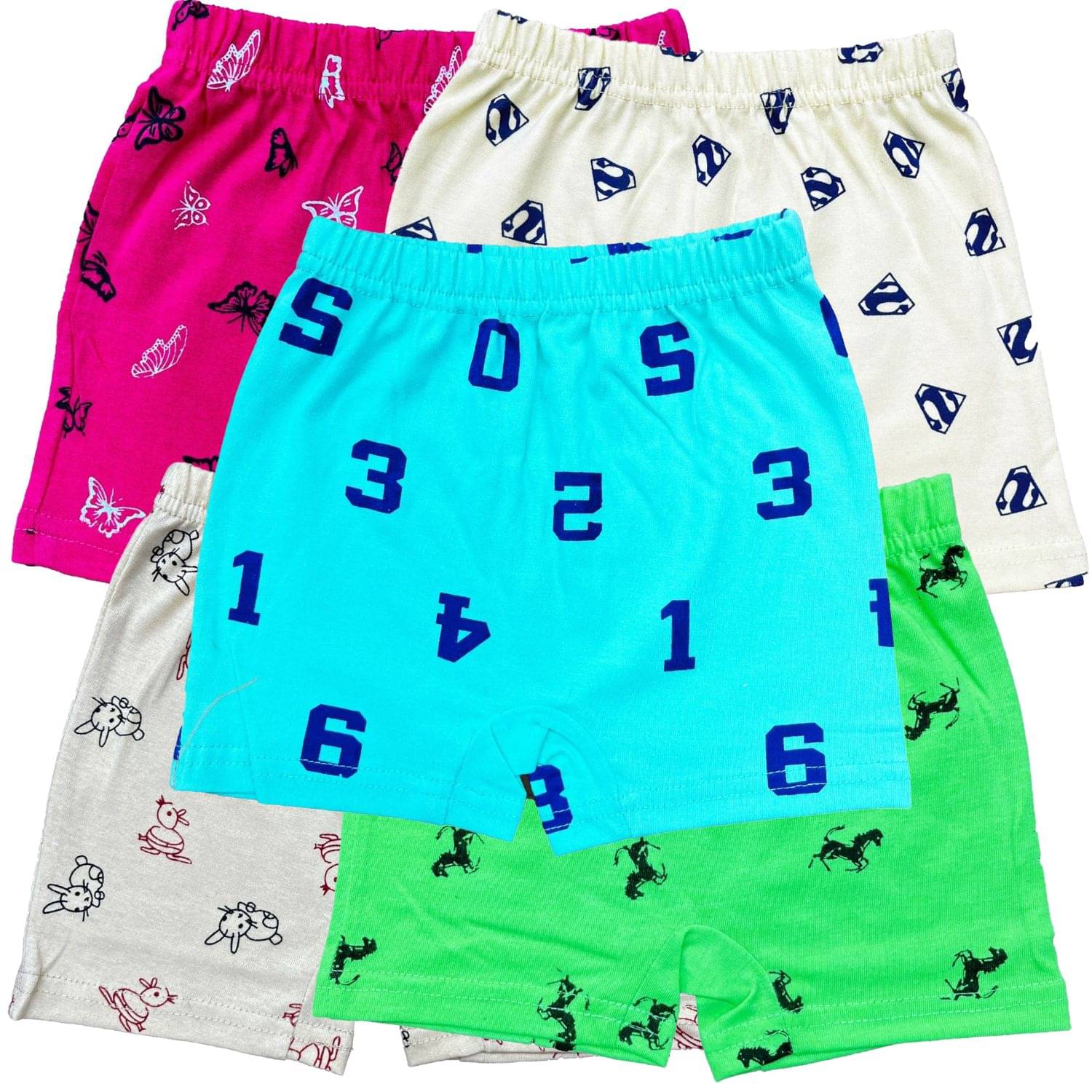     			Diaz Pack of 5 Cotton Bloomers For Girls ( Multicolor )