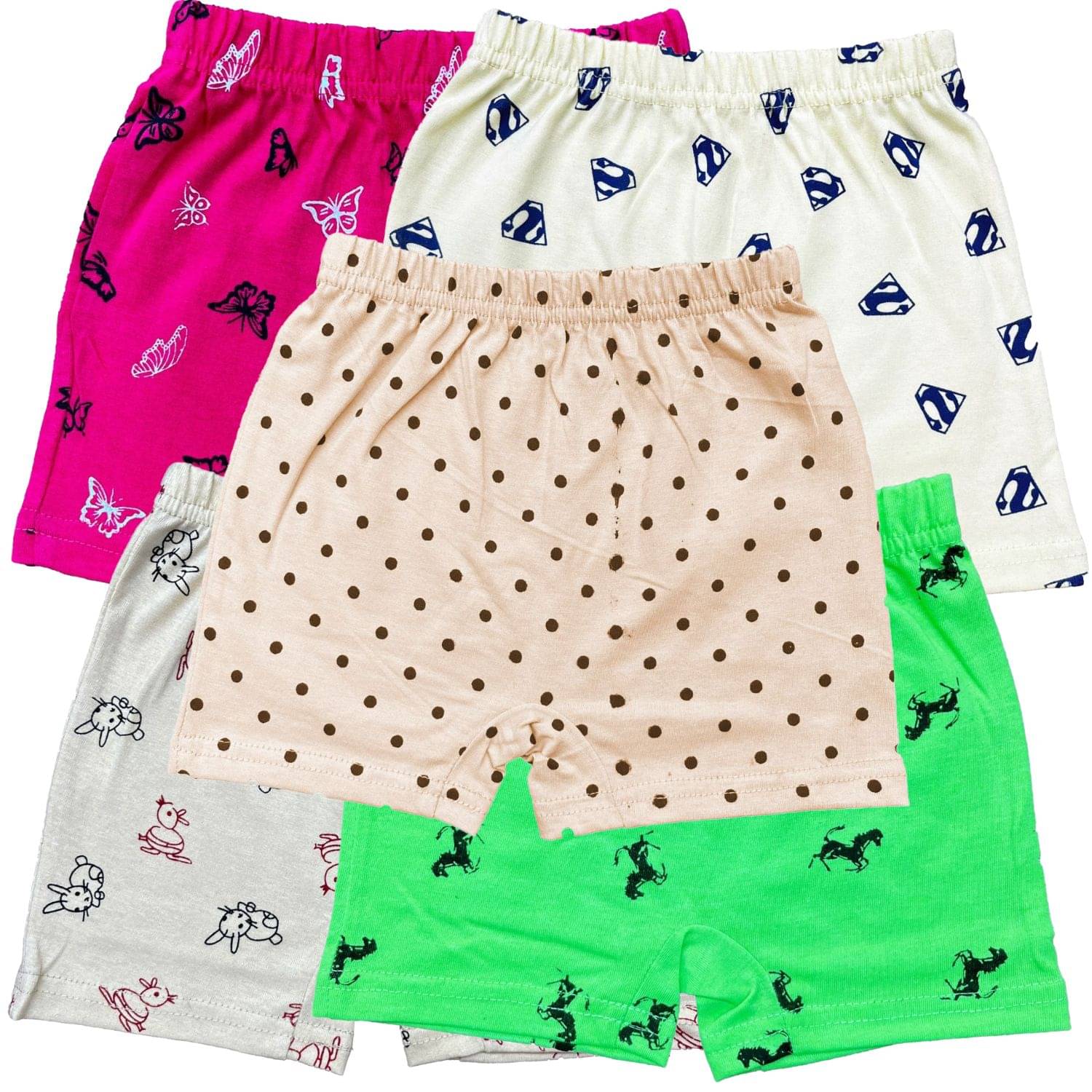     			Diaz Pack of 5 Cotton Bloomers For Girls ( Multicolor )