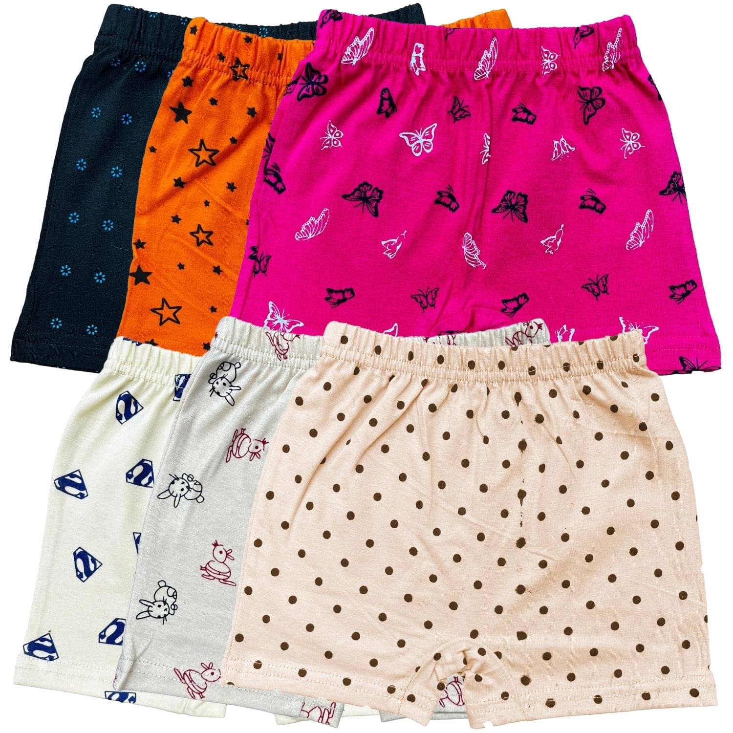    			Diaz Pack of 6 Cotton Bloomers For Girls ( Multicolor )