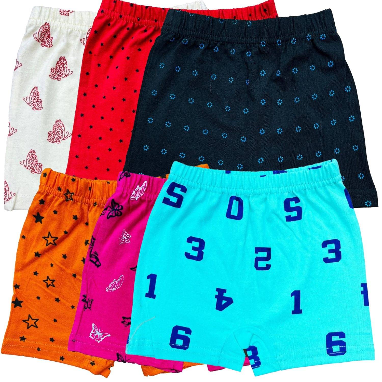     			Diaz Pack of 6 Cotton Bloomers For Girls ( Multicolor )