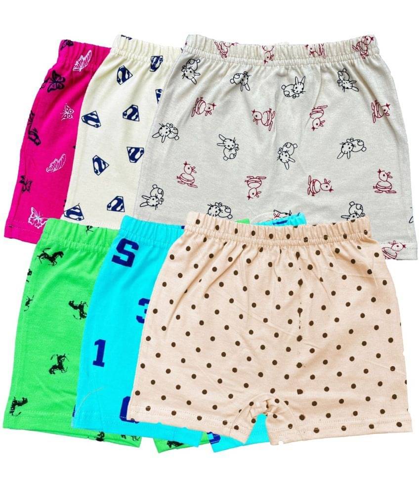     			Diaz Pack of 6 Cotton Bloomers For Girls ( Multicolor )