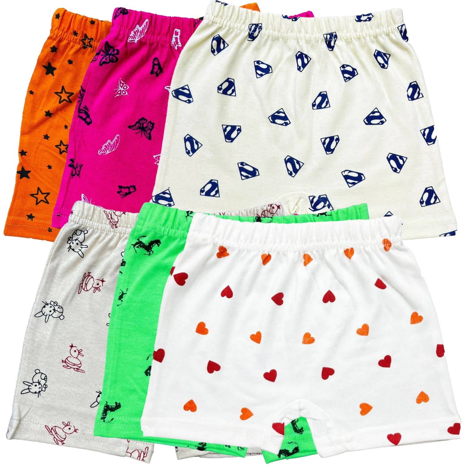 Diaz Pack of 6 Cotton Bloomers For Girls ( Multicolor )