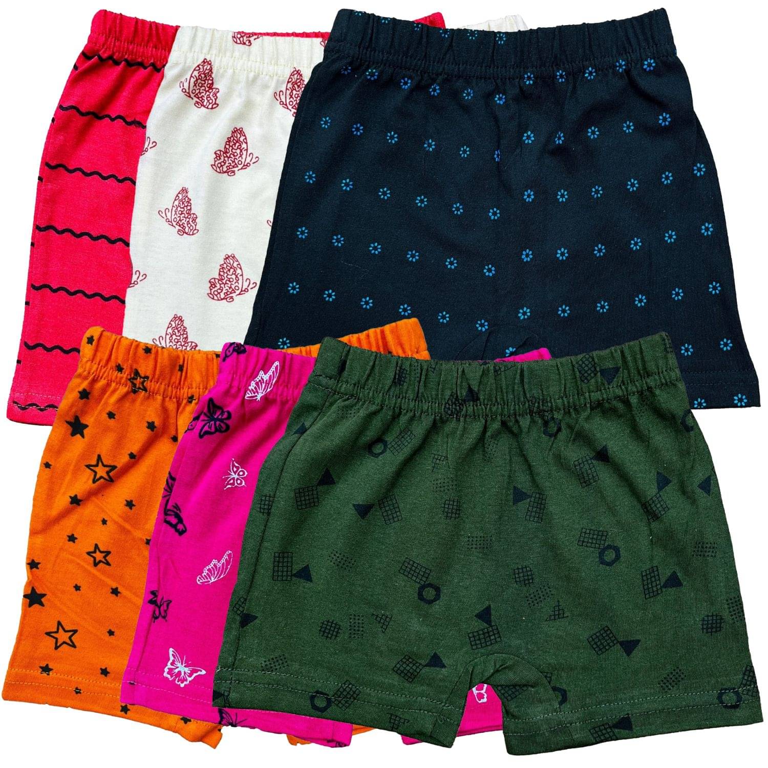     			Diaz Pack of 6 Cotton Bloomers For Girls ( Multicolor )