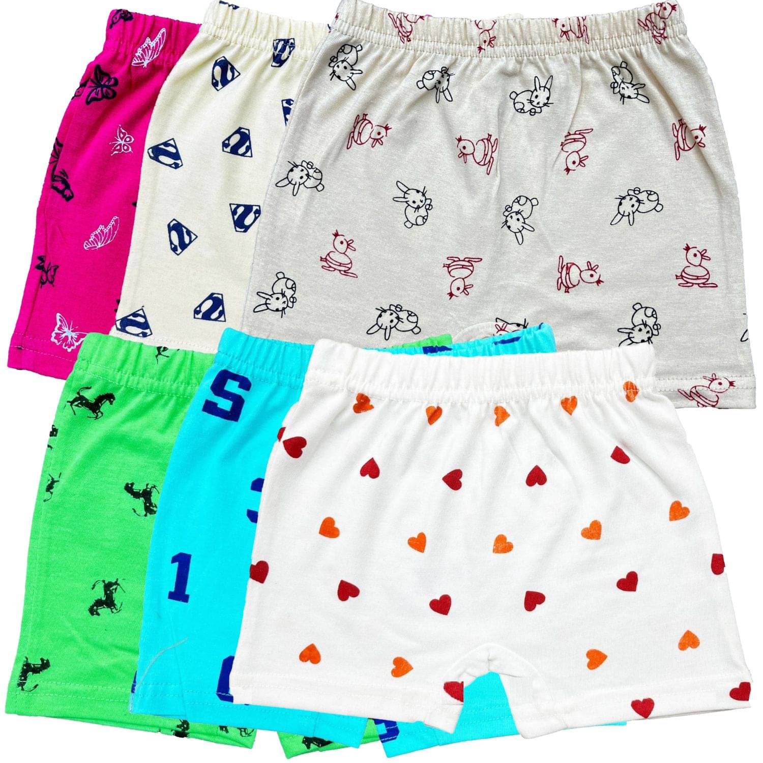     			Diaz Pack of 6 Cotton Bloomers For Girls ( Multicolor )
