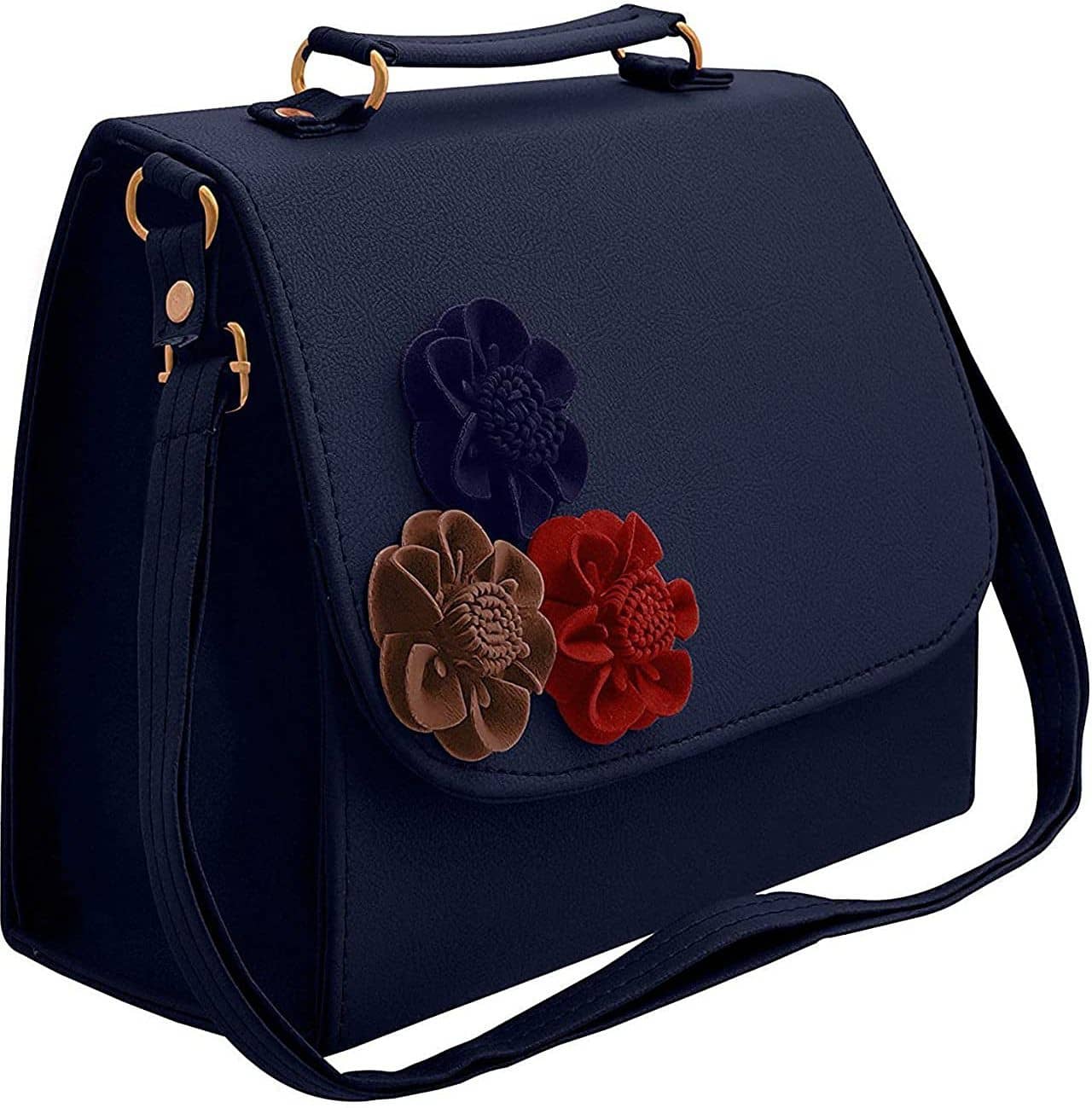 Fargo Blue Faux Leather Sling Bag - Handbags | Buy online on ZillyBuy
