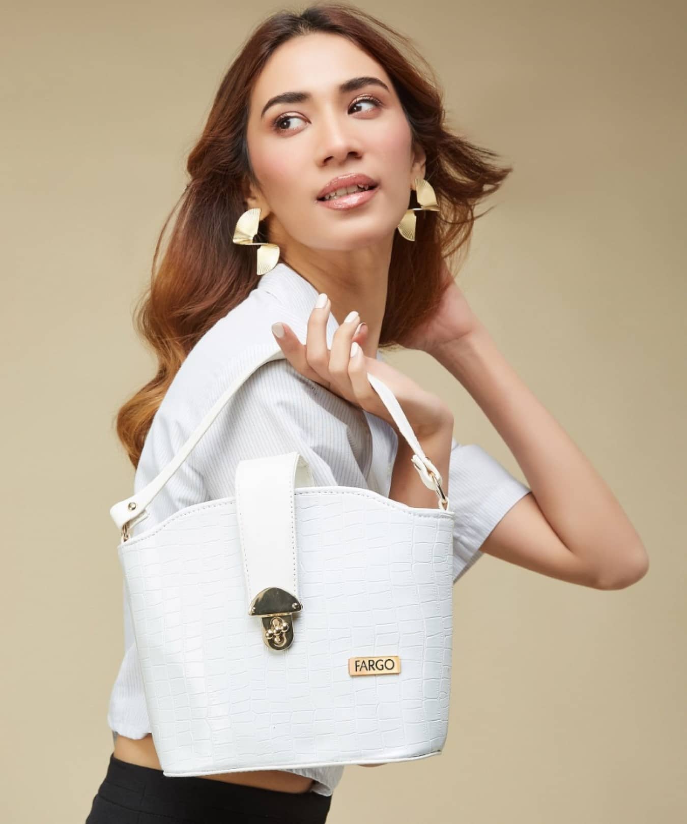 Fargo White PU Sling Bag - Handbags | Buy online on ZillyBuy