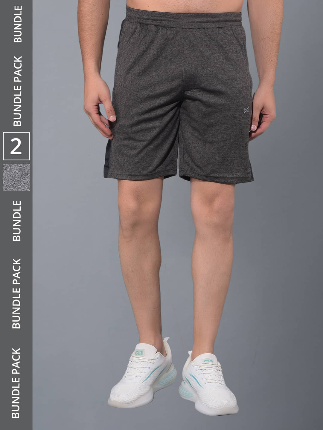    			Force NXT Multicolor Polyester Men's Gym Shorts ( Pack of 2 )