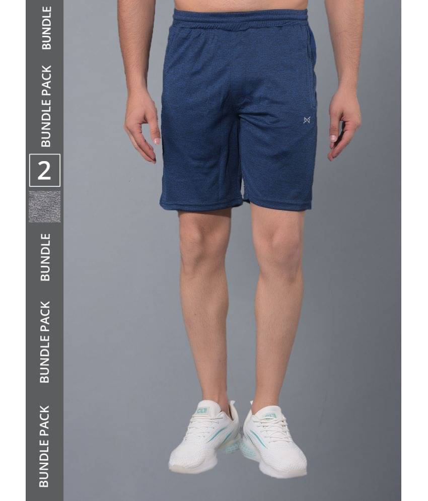     			Force NXT Multicolor Polyester Men's Gym Shorts ( Pack of 2 )