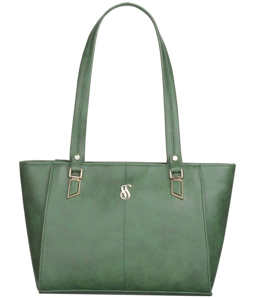     			Fostelo Green PU Shoulder Bag