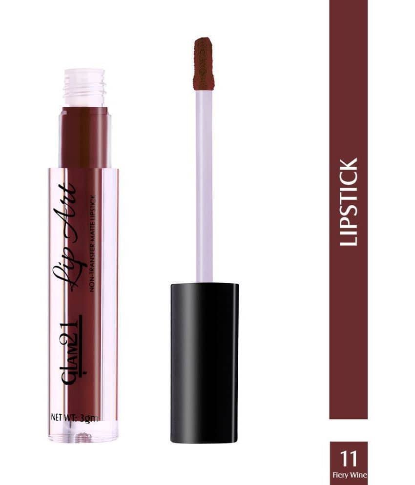 Glam21 Lip Art Longlasting Non-Transfer Matte Liquid Lipstick Water & SmudgeProof 3gm Maroon Chic-10