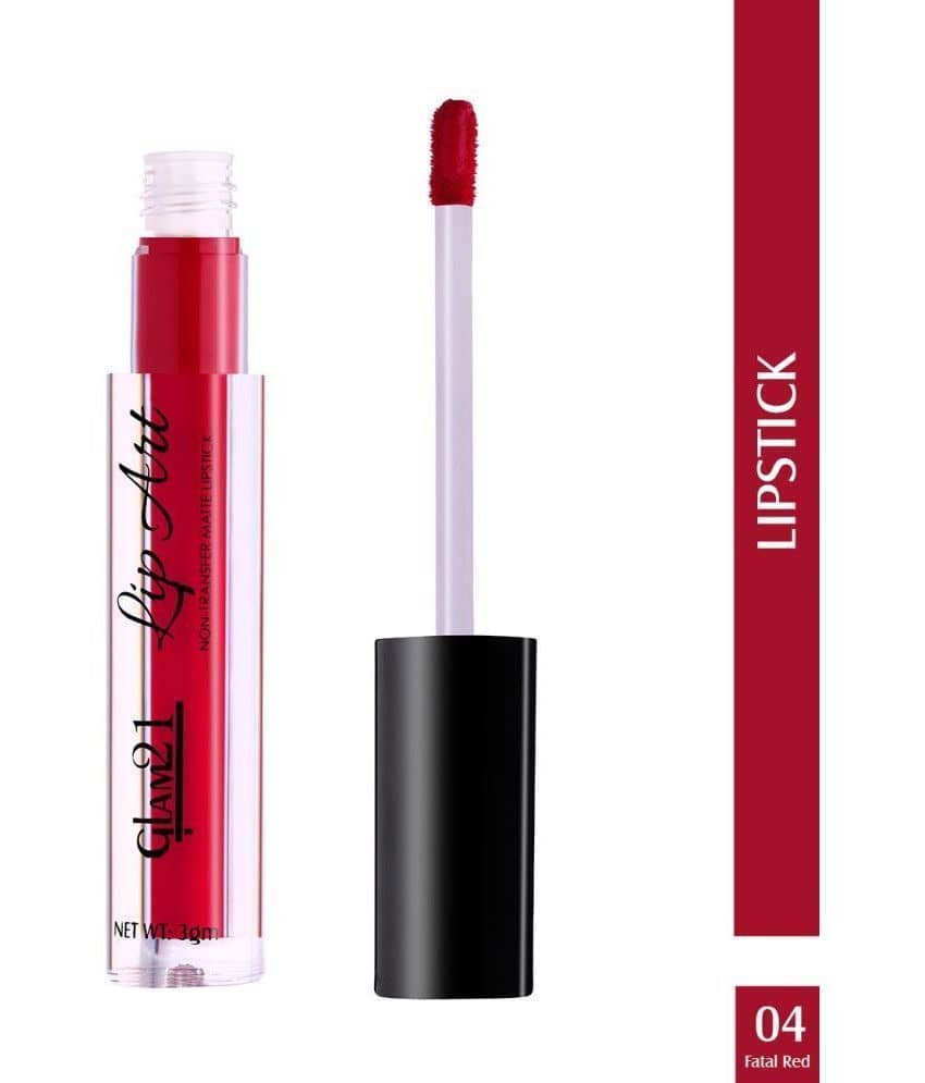 Glam21 Lip Art Longlasting Non-Transfer Matte Liquid Lipstick Water & SmudgeProof 3gm Burnt Red-01