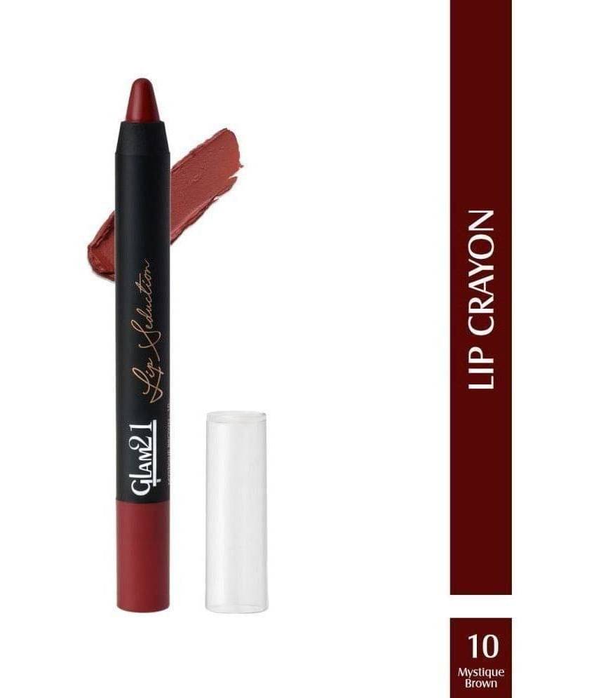 Glam21 Lip Seduction Non- Transfer Crayon Lipstick With Creamy Matte Formula 2.8gm Mystique Brown-10 Glam21 Lip Seduction Non- Transfer Crayon Lipstick With Creamy Matte Formula 2.8gm Mystique Brown-10