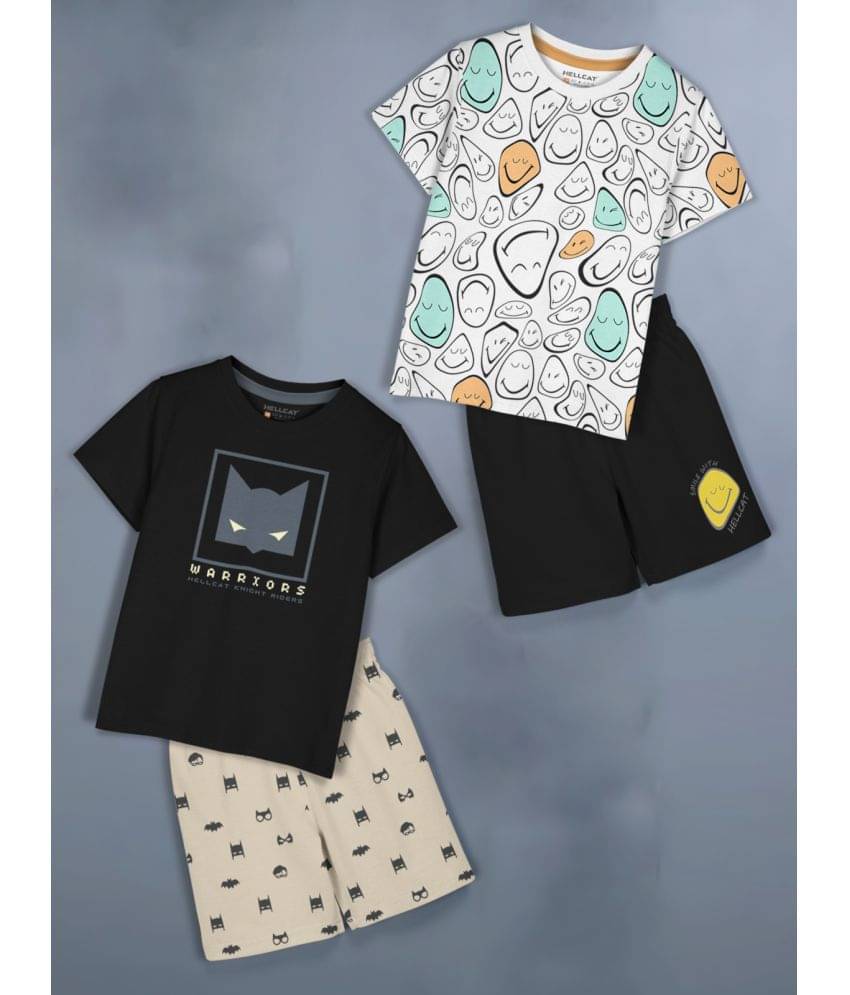     			HELLCAT Pack of 2 Girls Cotton Blend Top With Shorts ( Black )