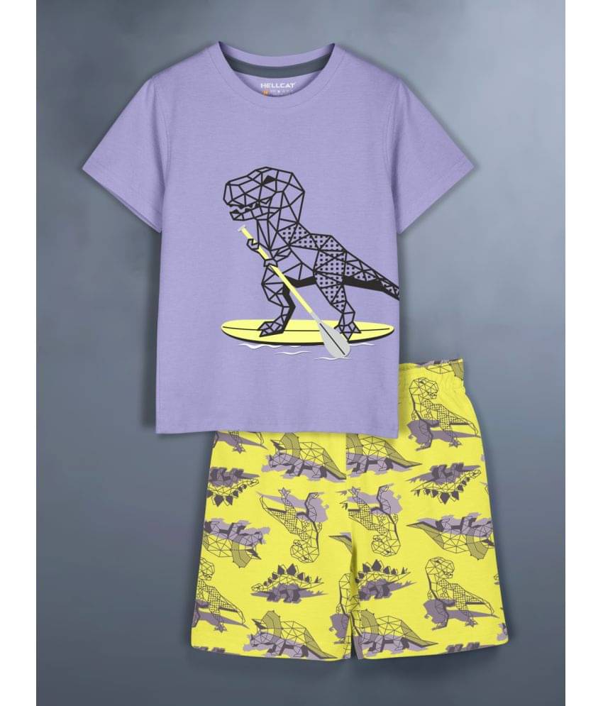     			HELLCAT Pack of 1 Girls Cotton Blend Top With Shorts ( Lavender )