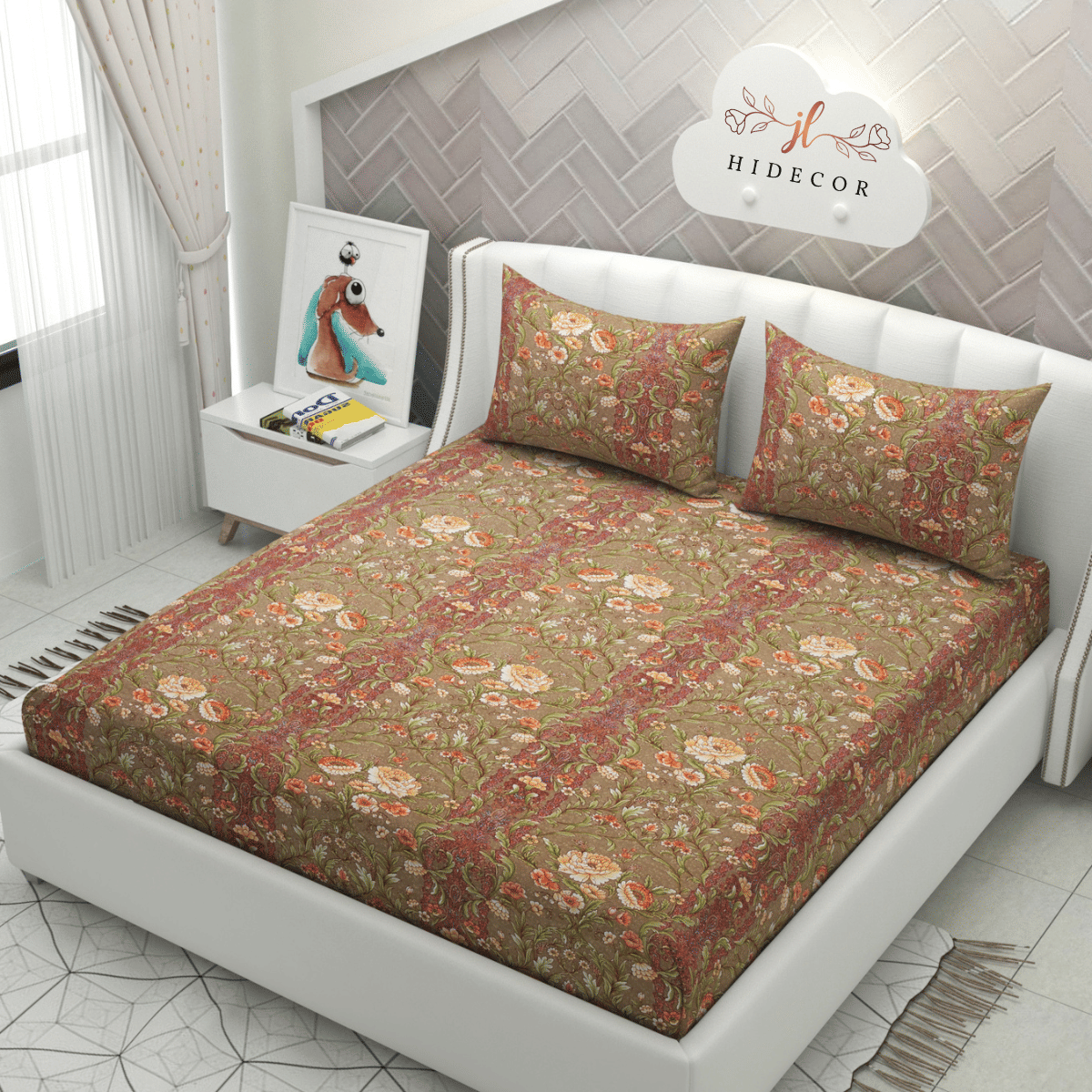 HIDECOR Microfiber 1 Double King Bedsheet with 2 Pillow Covers ( Brown ) HIDECOR Microfiber 1 Double King Bedsheet with 2 Pillow Covers ( Brown )