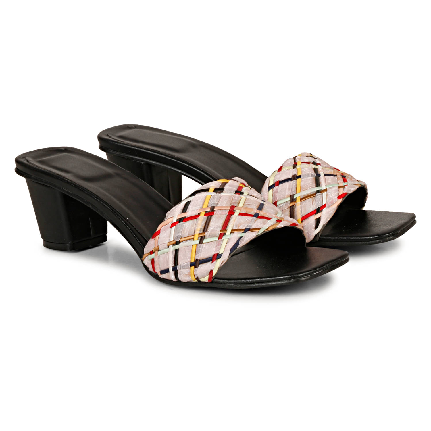     			Ishransh Pink Women's Slip On Heels