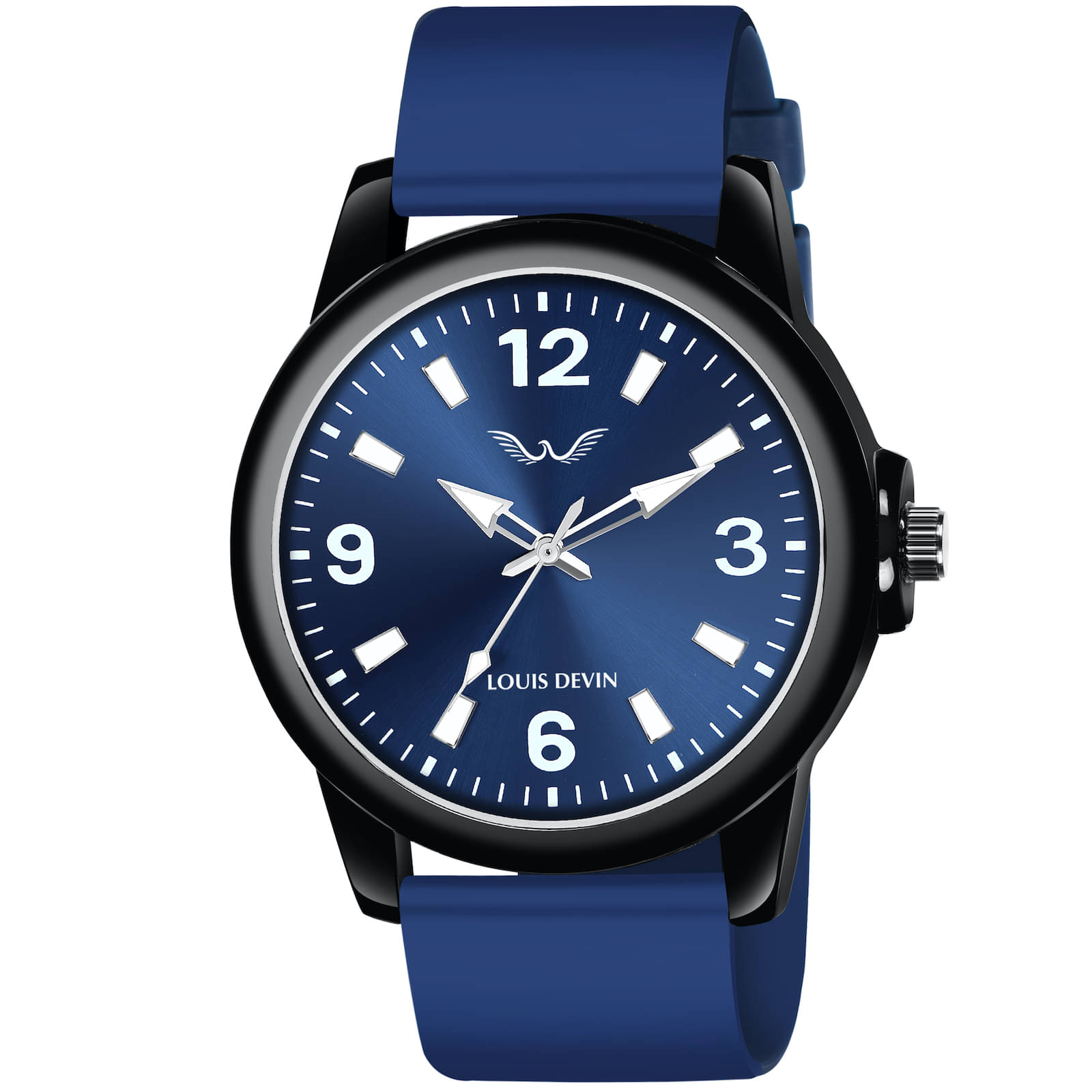     			LOUIS DEVIN Blue Silicon Analog Men's Watch