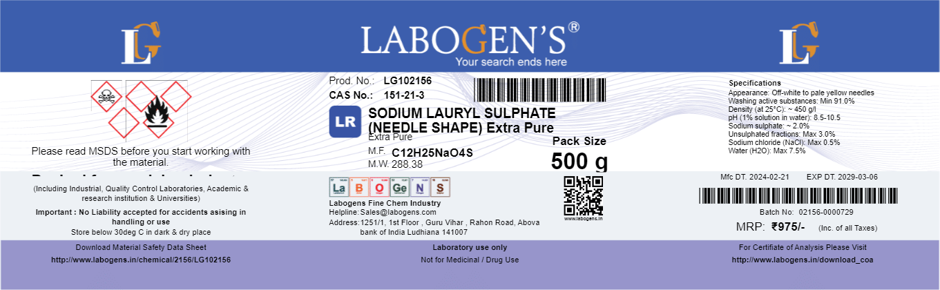     			Labogens sodium lauryl sulphate (Needless) 250-gm