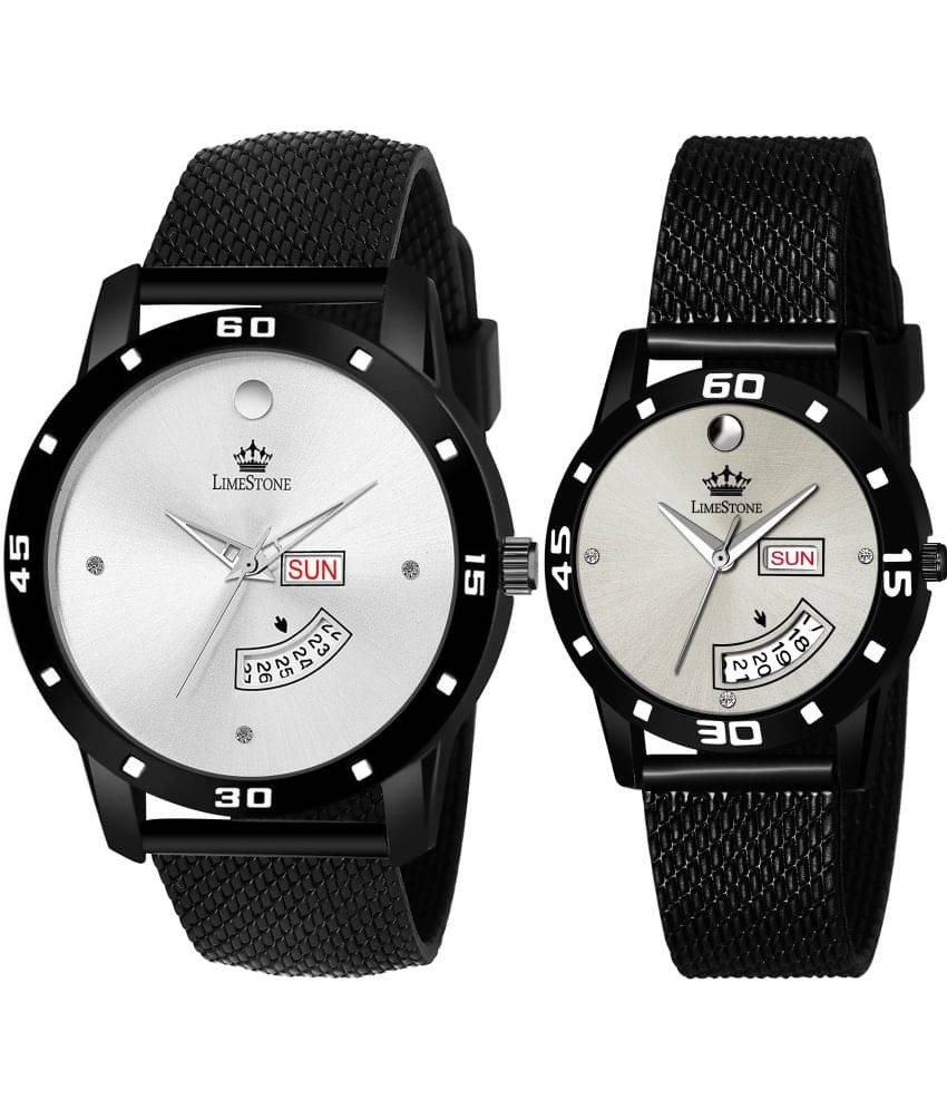     			LimeStone Black Silicon Analog Men's Watch