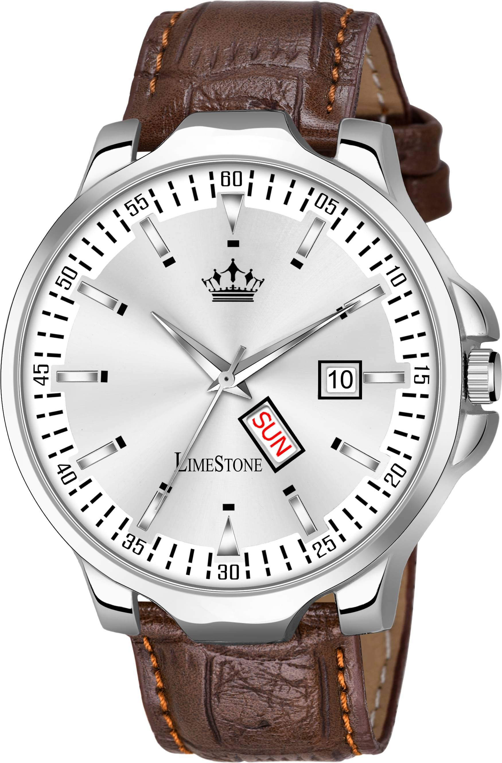     			LimeStone Brown Silicon Analog Men's Watch