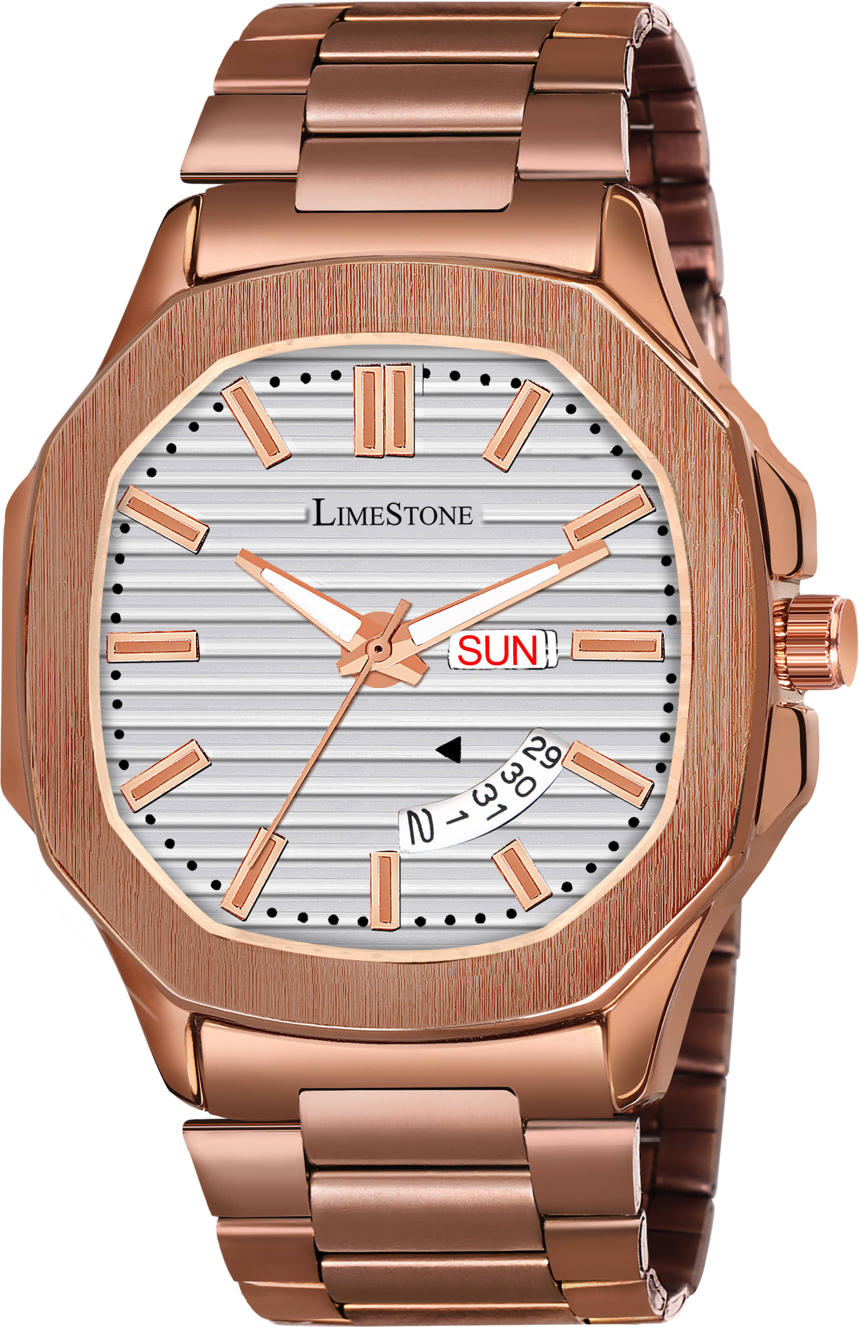 LimeStone Brown Stainless Steel Analog Men's Watch