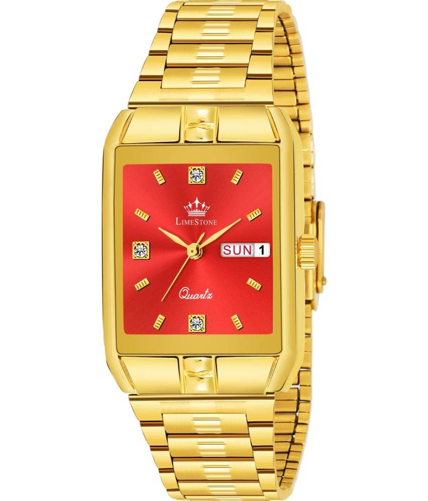     			LimeStone Gold Metal Analog Men's Watch