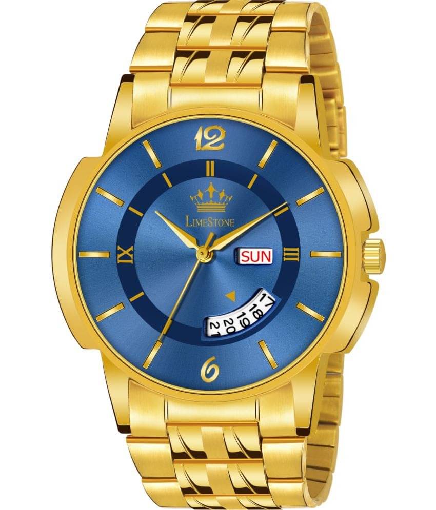     			LimeStone Gold Metal Analog Men's Watch