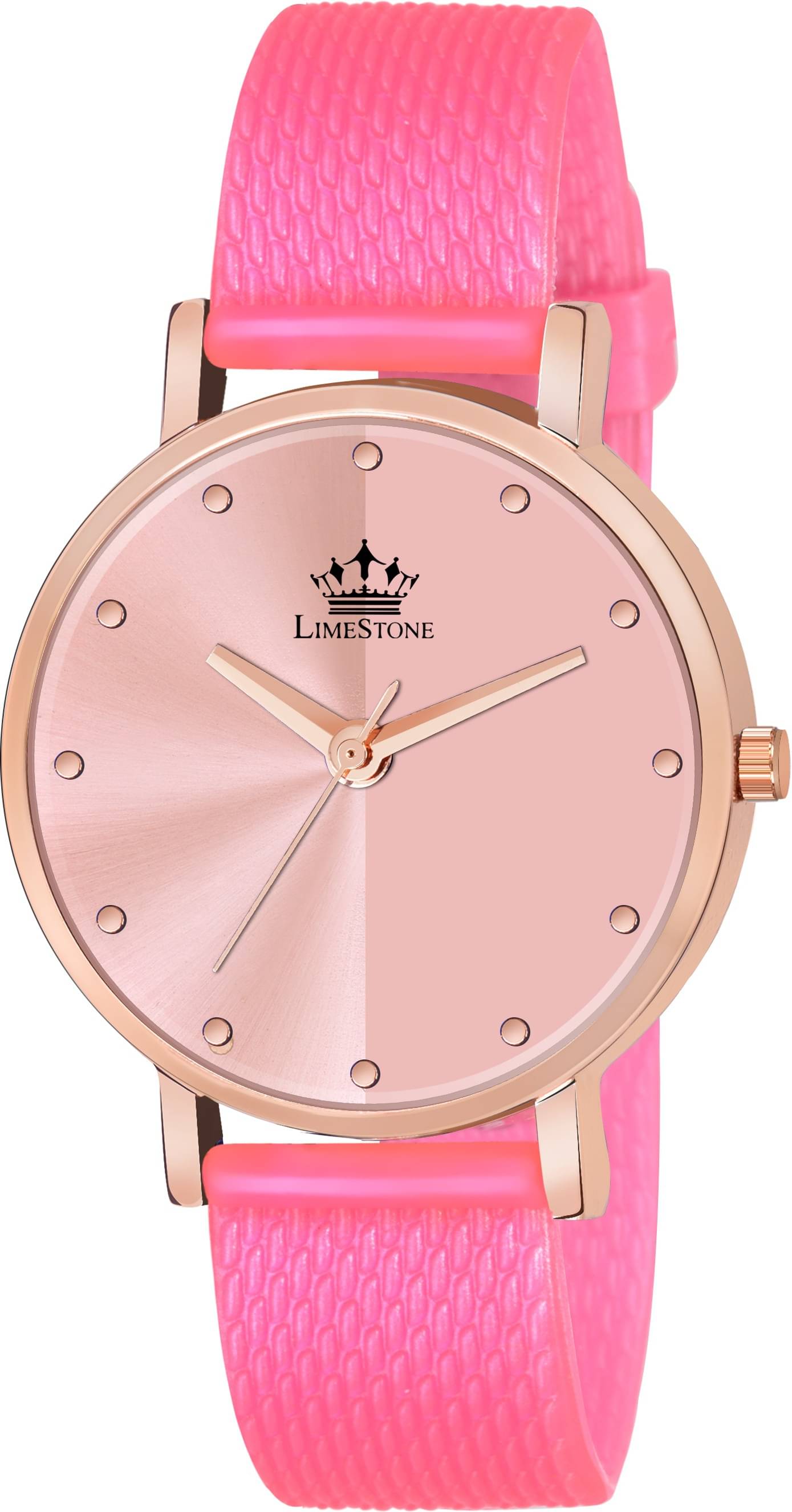     			LimeStone Pink Silicon Analog Men's Watch