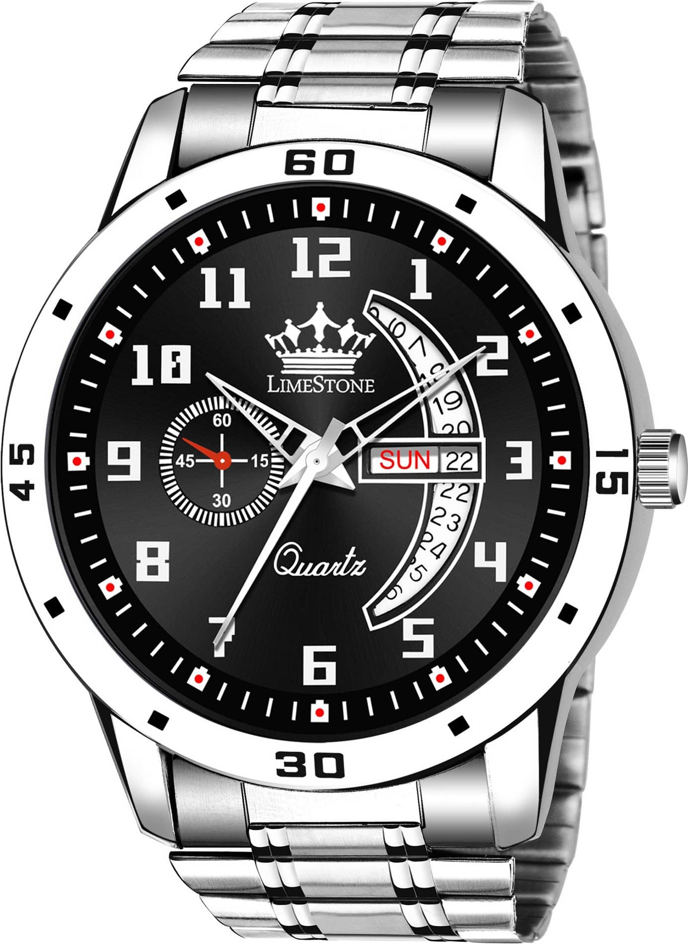 LimeStone Silver Metal Analog Men's Watch