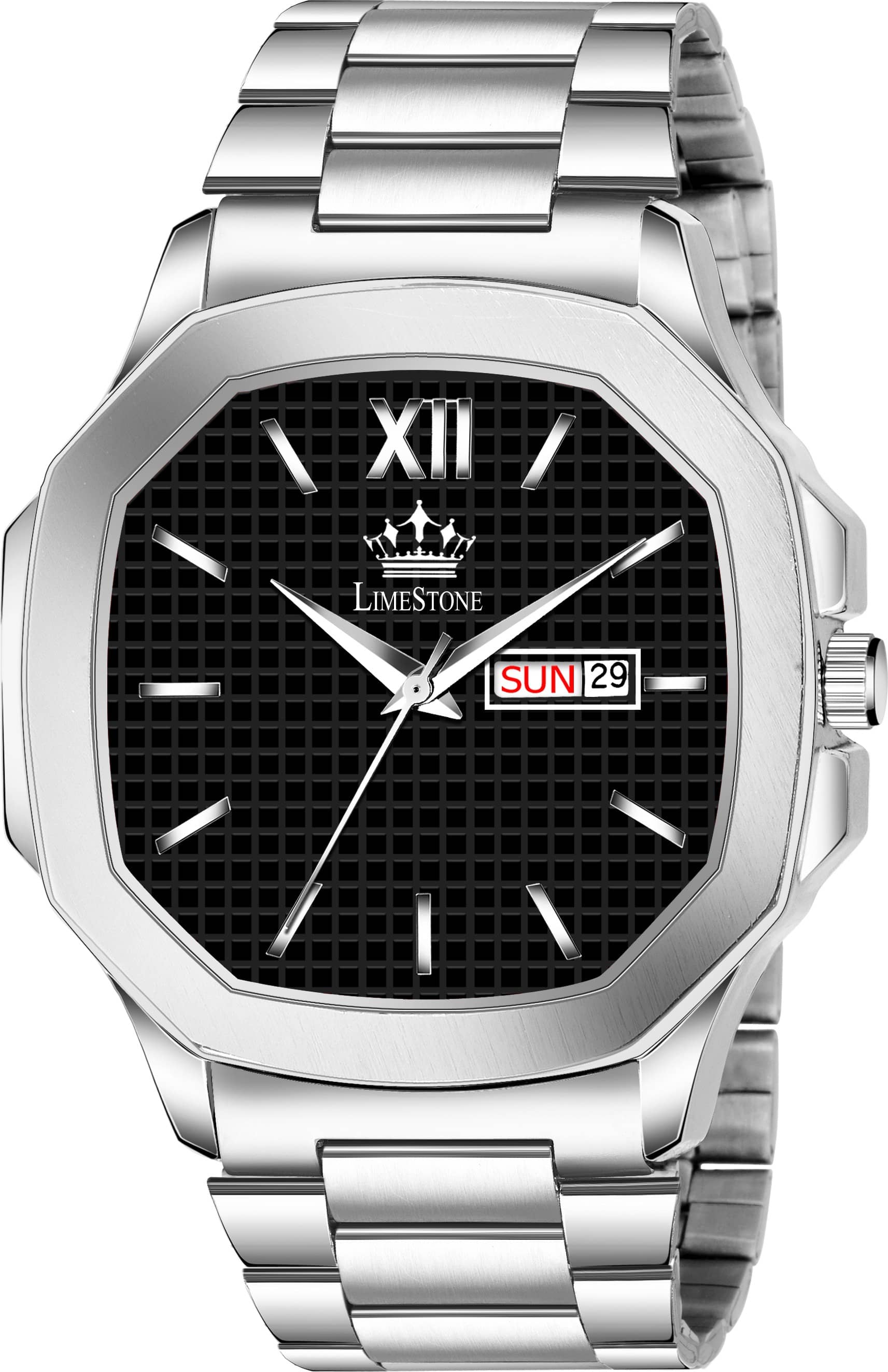 LimeStone Silver Stainless Steel Analog Men's Watch