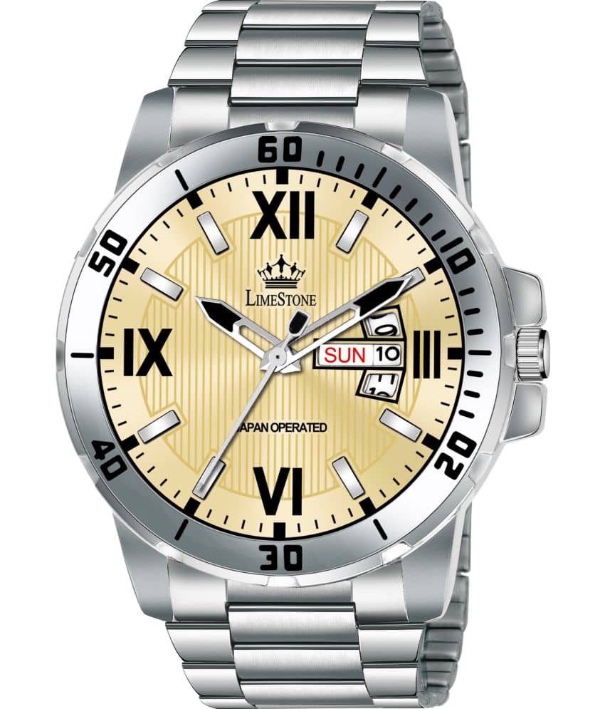 LimeStone Silver Stainless Steel Analog Men's Watch