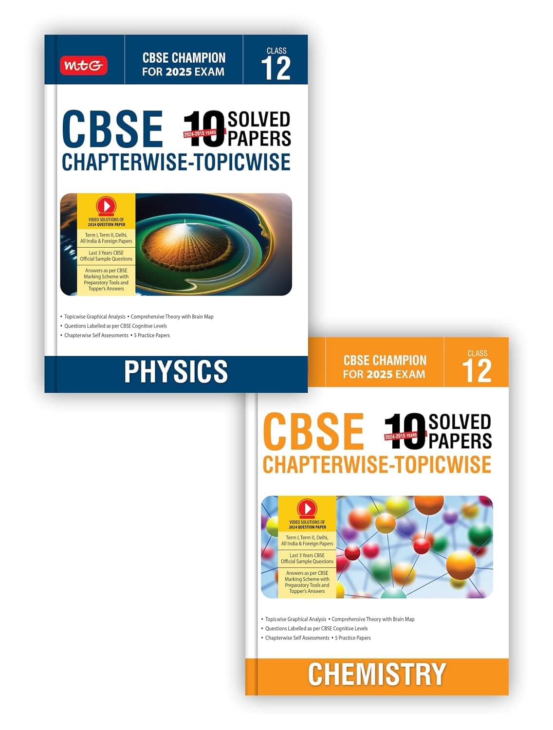 MTG CBSE 10 Years (2024-2015) Chapterwise Topicwise Solved Papers With Question Bank Class 12 Physics, Chemistry (Set of 2 Books) - CBSE Champion For MTG CBSE 10 Years (2024-2015) Chapterwise Topicwise Solved Papers With Question Bank Class 12 Physics, Chemistry (Set of 2 Books) - CBSE Champion For