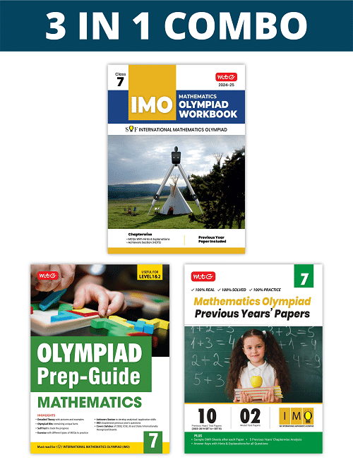     			MTG International Mathematics Olympiad (IMO) Workbook, Prep-Guide & Previous Years Papers (PYQs) with Mock Test Paper Class 7 - SOF Olympiad Books For 2024-25 Exam (Set of 3 Books)
