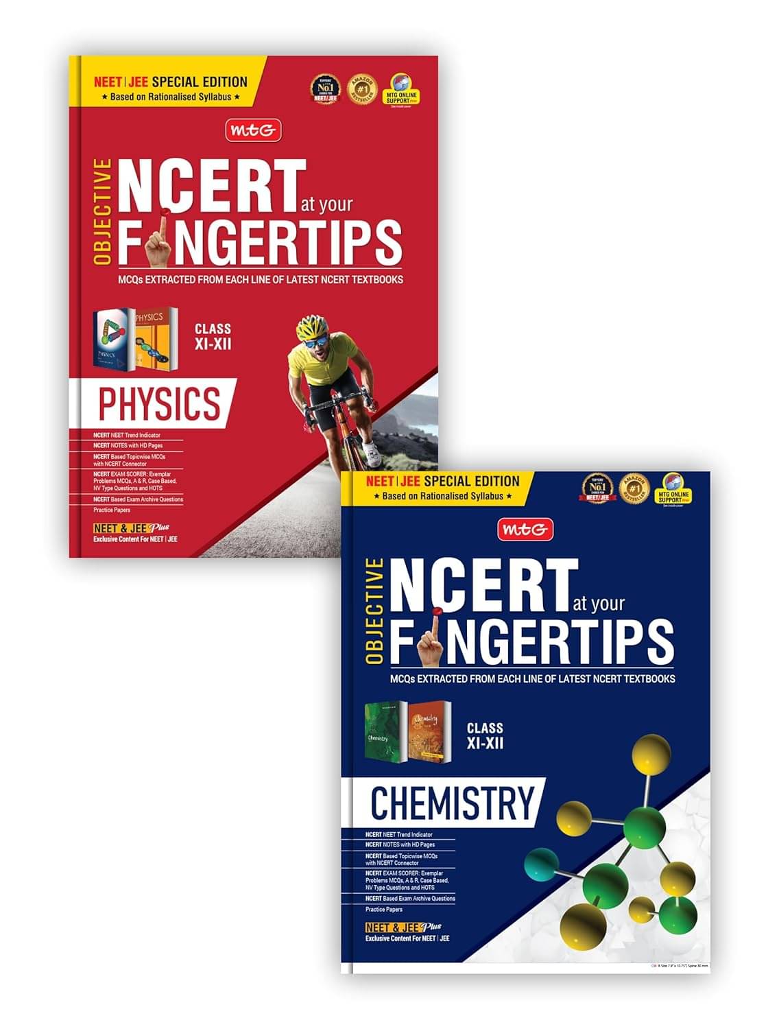 MTG Objective NCERT at your FINGERTIPS For NEET & JEE - Physics, Chemistry (Set of 2 Books) | NCERT NEET & JEE Trend Indicator | NEET & JEE Books (Based on NMC NEET & JEE Rationalised Syllabus - Latest & Revised Edition 2024-2025) MTG Objective NCERT at your FINGERTIPS For NEET & JEE - Physics, Chemistry (Set of 2 Books) | NCERT NEET & JEE Trend Indicator | NEET & JEE Books (Based on NMC NEET & JEE Rationalised Syllabus - Latest & Revised Edition 2024-2025)