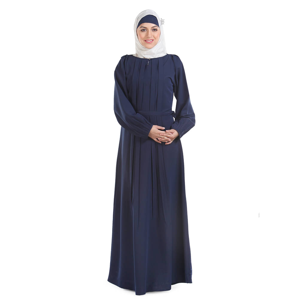     			Momin Libas Blue Polyester Stitched Burqas without Hijab -