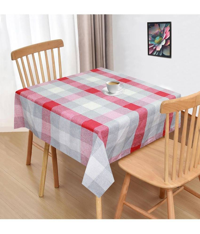 Oasis Hometex Checks Cotton 2 Seater Square Table Cover ( 102 x 102 ) cm Pack of 1 Red Oasis Hometex Checks Cotton 2 Seater Square Table Cover ( 102 x 102 ) cm Pack of 1 Red