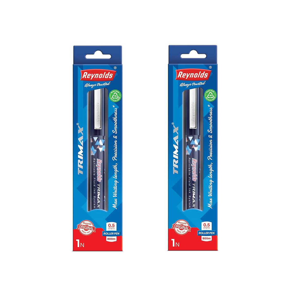 Reynolds Trimax Ball Pen 1 Pcs Black (Pack of 2)
