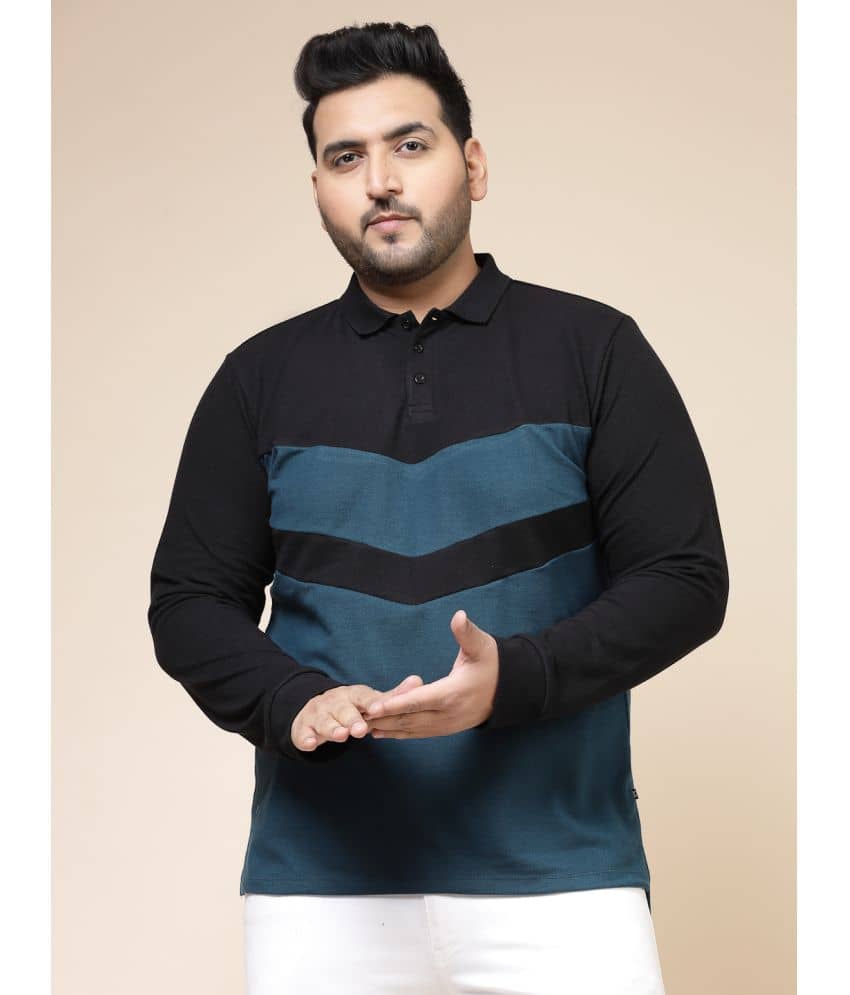 Rigo Pack of 1 Cotton Slim Fit Colorblock Full Sleeves Men's Polo T Shirt ( Wine )