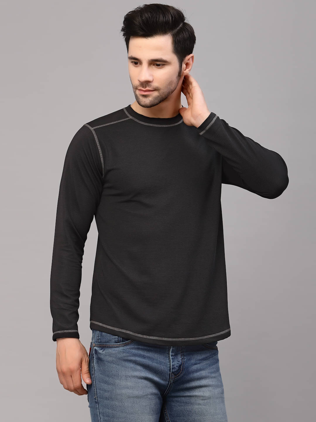     			Rigo Pack of 1 Polyester Slim Fit Men's T-Shirt ( Black )