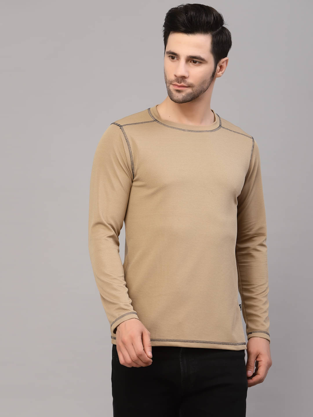     			Rigo Pack of 1 Polyester Slim Fit Men's T-Shirt ( Beige )