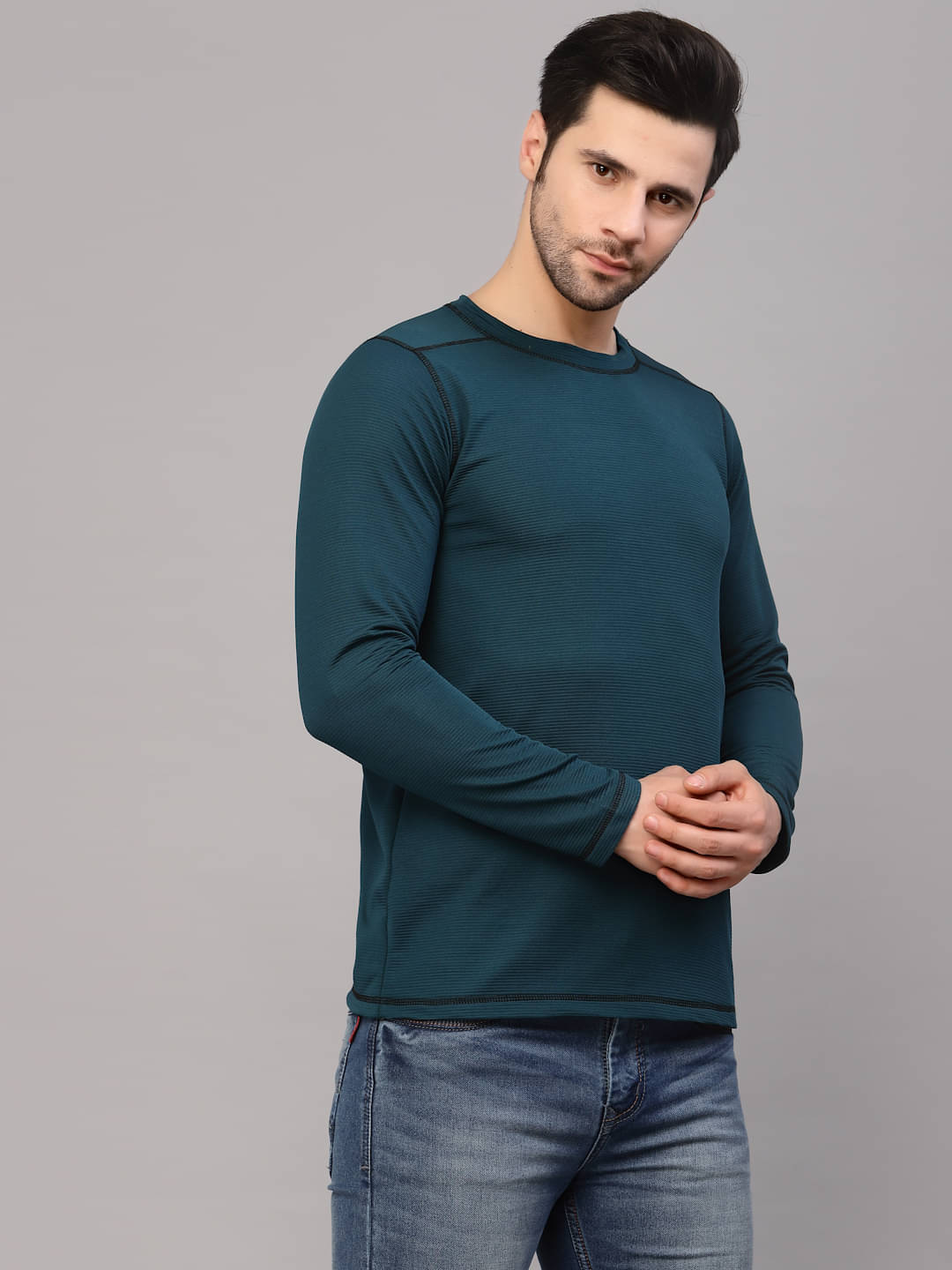 Rigo Pack of 1 Polyester Slim Fit Men's T-Shirt ( Teal ) Rigo Pack of 1 Polyester Slim Fit Men's T-Shirt ( Teal )
